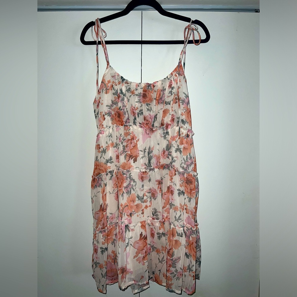 Large Floral Lightweight dress, tie straps to adjust.